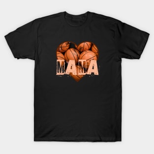 Basketball Mama with Heart image T-Shirt